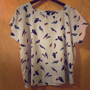 H&M short-sleeve bird print shirt (12)